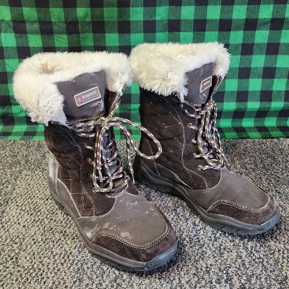 Alpine Designs Snow Lynx Boots – Womens 8, Chocolate Brown, Faux Fur